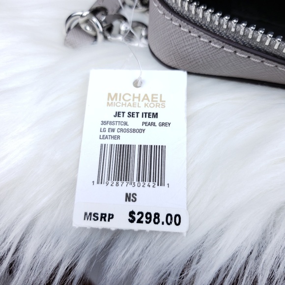 🌺NWT Michael Kors LG EW crossbody bag pearl grey - Picture 7 of 7